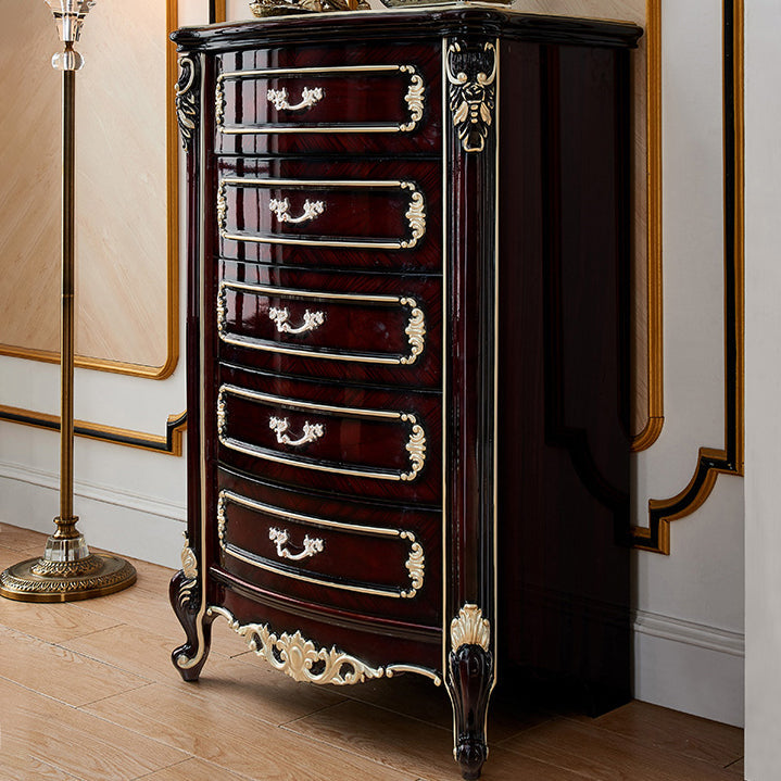 Classal tocador glam -tosser de almacenamiento de madera con 5 cajones