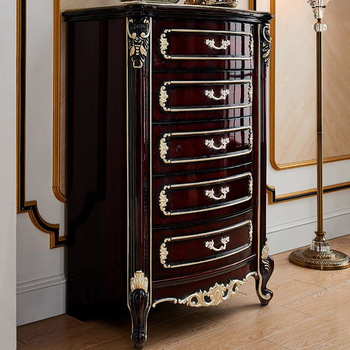 Classal tocador glam -tosser de almacenamiento de madera con 5 cajones