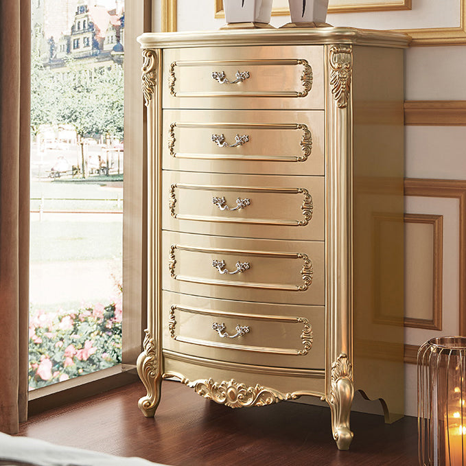 Classal tocador glam -tosser de almacenamiento de madera con 5 cajones