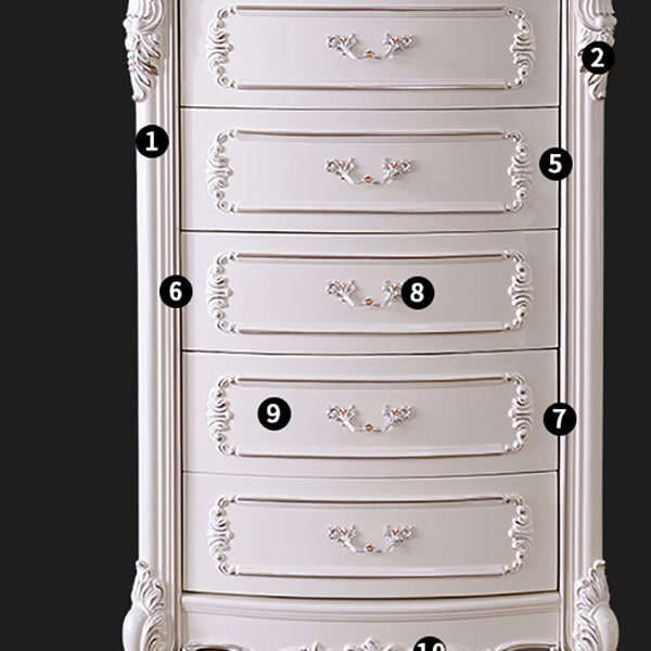 Classal tocador glam -tosser de almacenamiento de madera con 5 cajones