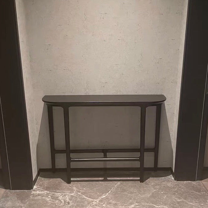 Tavolo da console a mezzaluna moderna tavolo di divano console in legno in nero