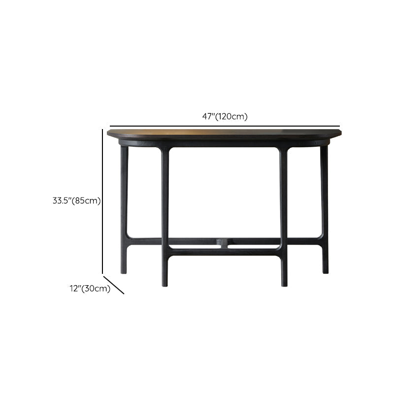 Tavolo da console a mezzaluna moderna tavolo di divano console in legno in nero