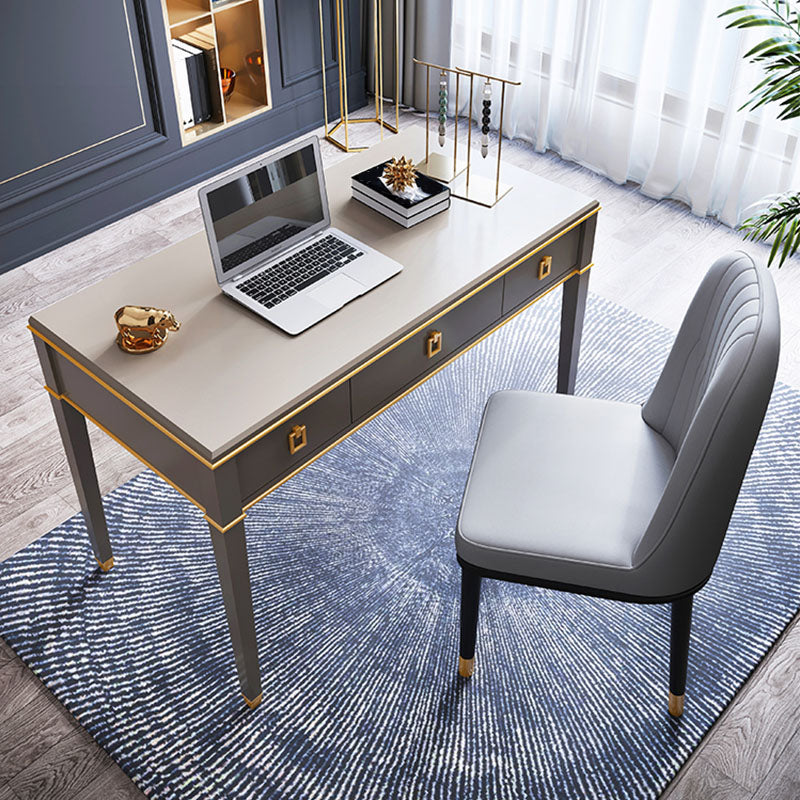 Bureau de bureau en bois de style contemporain Bureau de tâche de forme rectangulaire avec 3 tiroirs pour la maison