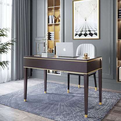 Bureau de bureau en bois de style contemporain Bureau de tâche de forme rectangulaire avec 3 tiroirs pour la maison