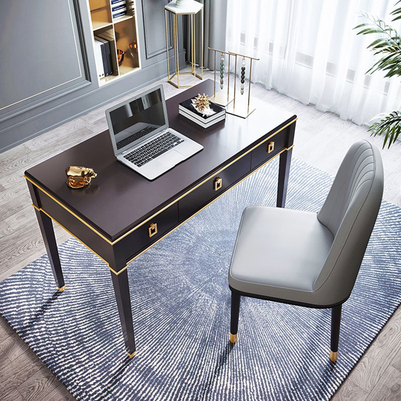 Bureau de bureau en bois de style contemporain Bureau de tâche de forme rectangulaire avec 3 tiroirs pour la maison