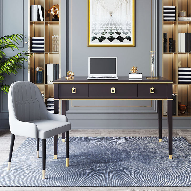 Bureau de bureau en bois de style contemporain Bureau de tâche de forme rectangulaire avec 3 tiroirs pour la maison