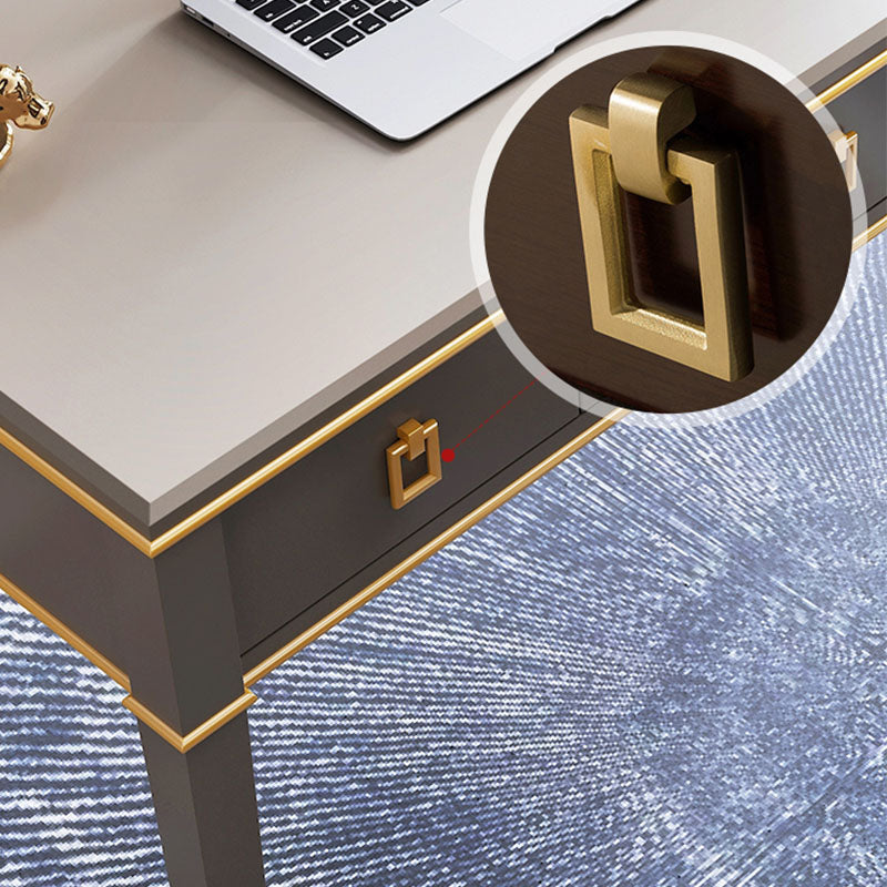 Bureau de bureau en bois de style contemporain Bureau de tâche de forme rectangulaire avec 3 tiroirs pour la maison