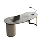 Table de bureau moderne de forme irrégulière Bureau d'écriture en pierre en or / gris