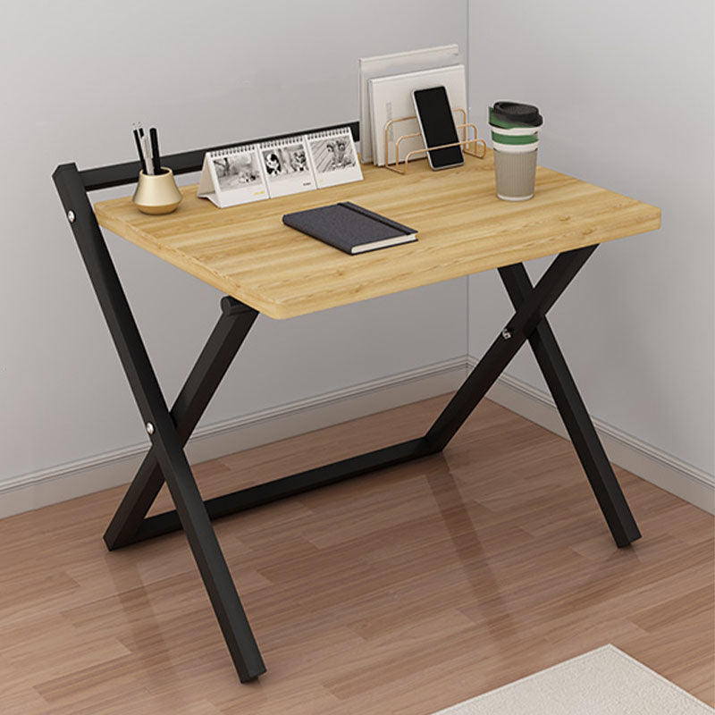 Contemporary Style Folding Home Office Desk Rectangular Trestle Writing Desk 24"L x 16"W x 30"H Natural Clearhalo 'furn' 'furn_office_desk' 'Furniture' 'Office Desks' 'Office Furniture' 'office_desk' 7496587