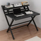 Contemporary Style Folding Home Office Desk Rectangular Trestle Writing Desk 33"L x 24"W x 34"H Black Clearhalo 'furn' 'furn_office_desk' 'Furniture' 'Office Desks' 'Office Furniture' 'office_desk' 7496588