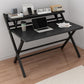 Contemporary Style Folding Home Office Desk Rectangular Trestle Writing Desk 48"L x 24"W x 34"H Black Clearhalo 'furn' 'furn_office_desk' 'Furniture' 'Office Desks' 'Office Furniture' 'office_desk' 7496590