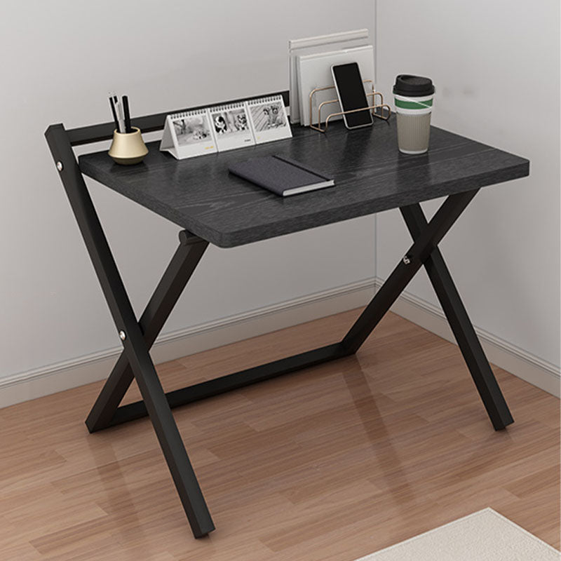 Contemporary Style Folding Home Office Desk Rectangular Trestle Writing Desk 24"L x 16"W x 30"H Black Clearhalo 'furn' 'furn_office_desk' 'Furniture' 'Office Desks' 'Office Furniture' 'office_desk' 7496592