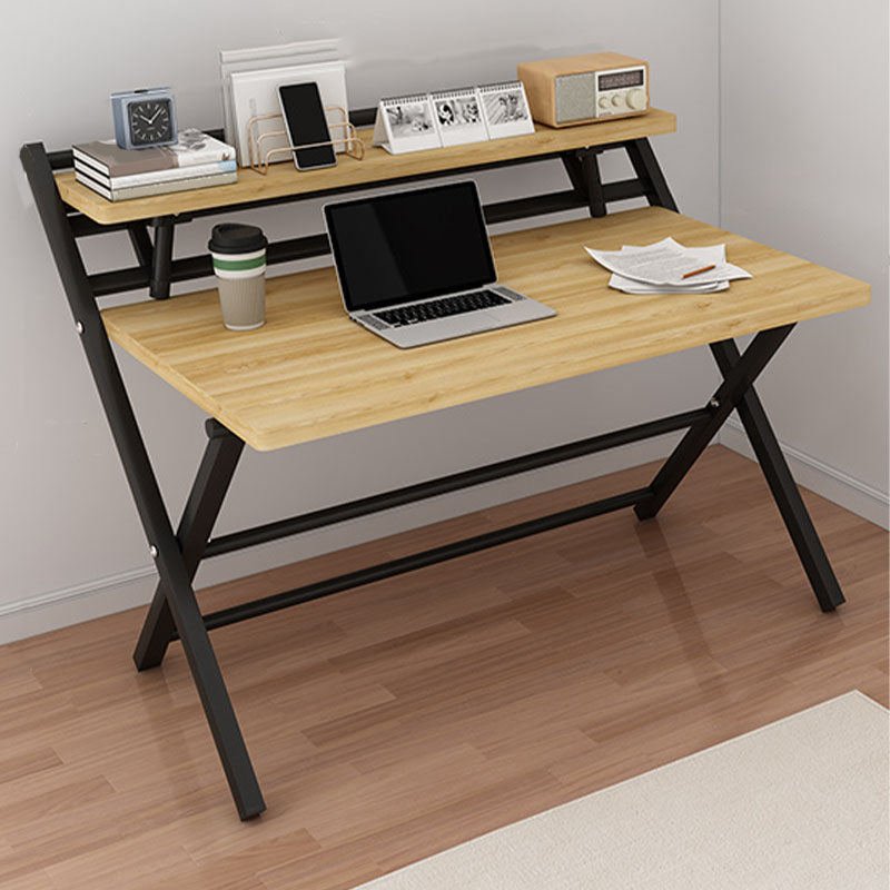 Contemporary Style Folding Home Office Desk Rectangular Trestle Writing Desk 48"L x 24"W x 34"H Natural Clearhalo 'furn' 'furn_office_desk' 'Furniture' 'Office Desks' 'Office Furniture' 'office_desk' 7496596