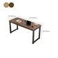 Bureau d'écriture en bois contemporain Bureau de bureau rectangulaire avec des jambes en métal