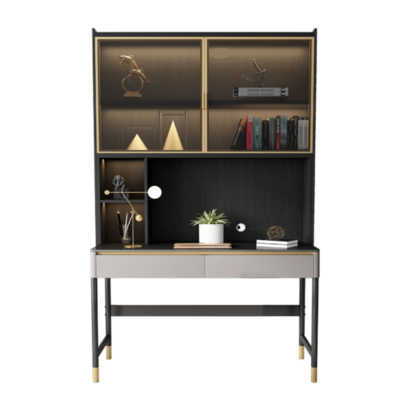 Rectangular Contemporary Office Desk Stone Task Desk with 4 Legs for Home