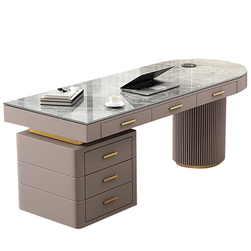Irregular Shaped Modern Office Table Stone Writing Desk in Green Left Clearhalo 'furn' 'furn_office_desk' 'Furniture' 'Office Desks' 'Office Furniture' 'office_desk' 7496705