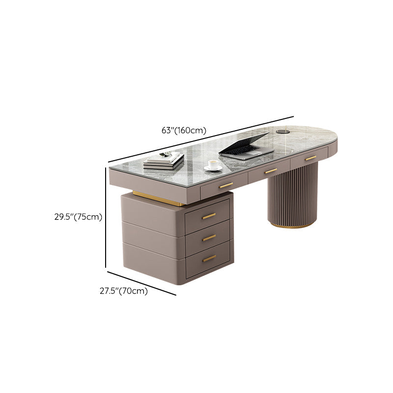 Irregular Shaped Modern Office Table Stone Writing Desk in Green Clearhalo 'furn' 'furn_office_desk' 'Furniture' 'Office Desks' 'Office Furniture' 'office_desk' 7496717