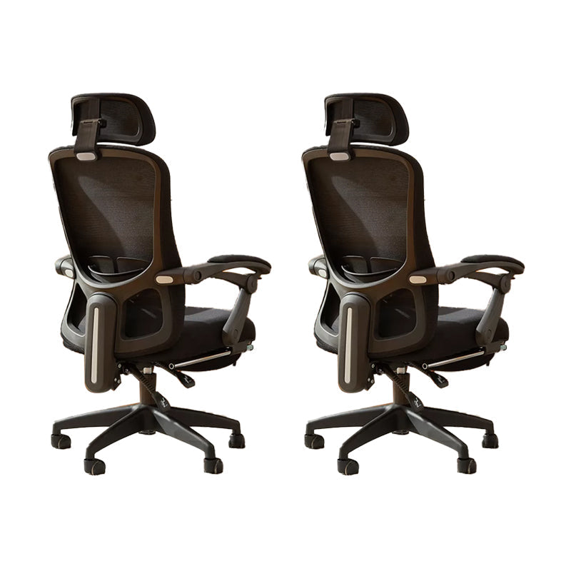 Modern Padded Arms Office Chair No Distressing Ergonomic Slide Chair Black 2 Piece Set With Footrest Clearhalo 'furn' 'furn_office_chair' 'Furniture' 'Office Chairs' 'Office Furniture' 'office_chair' 7496808