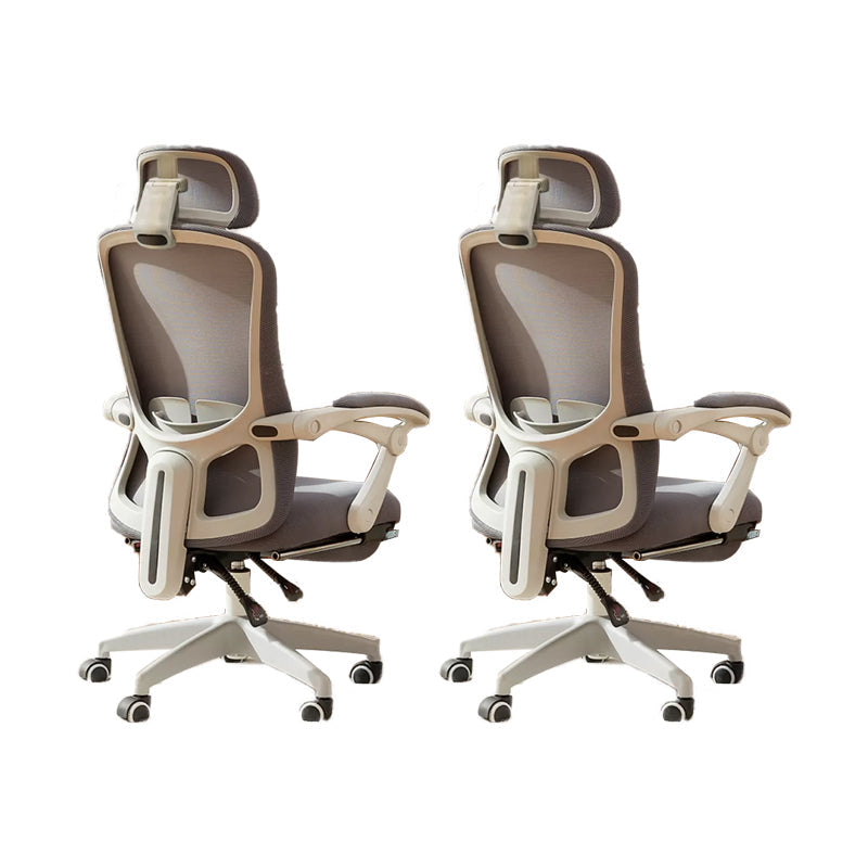 Modern Padded Arms Office Chair No Distressing Ergonomic Slide Chair Grey 2 Piece Set With Footrest Clearhalo 'furn' 'furn_office_chair' 'Furniture' 'Office Chairs' 'Office Furniture' 'office_chair' 7496826