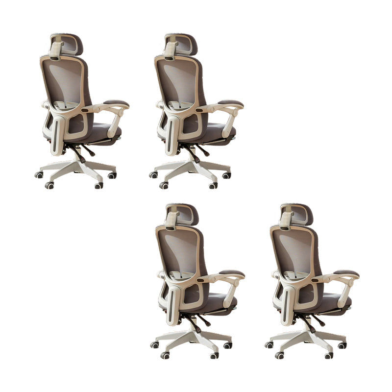 Modern Padded Arms Office Chair No Distressing Ergonomic Slide Chair Grey 4 Piece Set With Footrest Clearhalo 'furn' 'furn_office_chair' 'Furniture' 'Office Chairs' 'Office Furniture' 'office_chair' 7496827