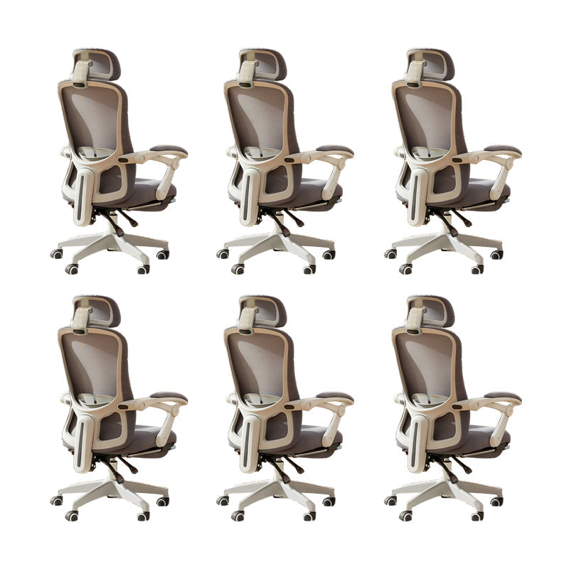 Modern Padded Arms Office Chair No Distressing Ergonomic Slide Chair Grey 6 Piece Set With Footrest Clearhalo 'furn' 'furn_office_chair' 'Furniture' 'Office Chairs' 'Office Furniture' 'office_chair' 7496828