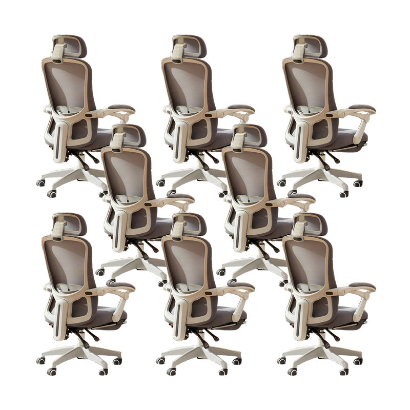 Modern Padded Arms Office Chair No Distressing Ergonomic Slide Chair Grey 8 Piece Set With Footrest Clearhalo 'furn' 'furn_office_chair' 'Furniture' 'Office Chairs' 'Office Furniture' 'office_chair' 7496829