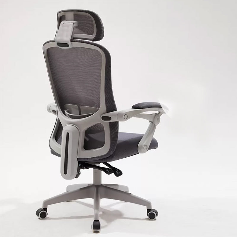 Modern Padded Arms Office Chair No Distressing Ergonomic Slide Chair Grey 1 Piece Without Footrest Clearhalo 'furn' 'furn_office_chair' 'Furniture' 'Office Chairs' 'Office Furniture' 'office_chair' 7496830