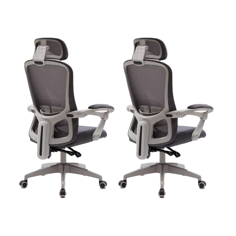 Modern Padded Arms Office Chair No Distressing Ergonomic Slide Chair Grey 2 Piece Set Without Footrest Clearhalo 'furn' 'furn_office_chair' 'Furniture' 'Office Chairs' 'Office Furniture' 'office_chair' 7496831