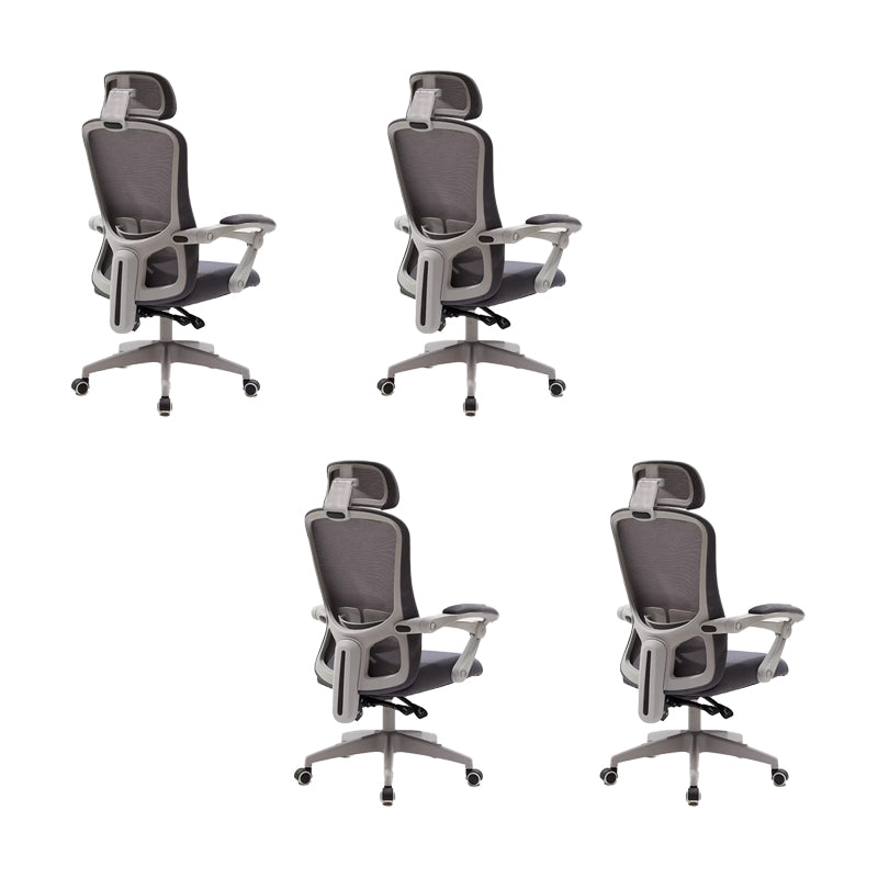 Modern Padded Arms Office Chair No Distressing Ergonomic Slide Chair Grey 4 Piece Set Without Footrest Clearhalo 'furn' 'furn_office_chair' 'Furniture' 'Office Chairs' 'Office Furniture' 'office_chair' 7496832