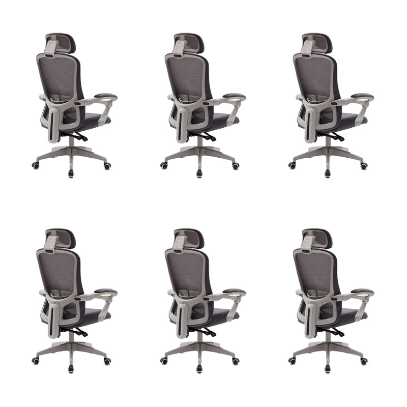 Modern Padded Arms Office Chair No Distressing Ergonomic Slide Chair Grey 6 Piece Set Without Footrest Clearhalo 'furn' 'furn_office_chair' 'Furniture' 'Office Chairs' 'Office Furniture' 'office_chair' 7496833