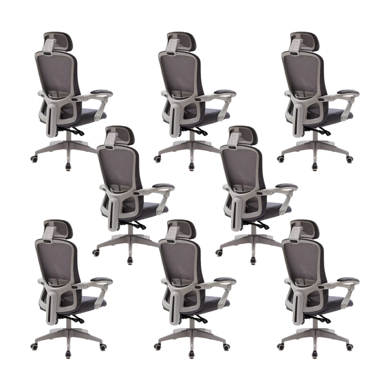 Modern Padded Arms Office Chair No Distressing Ergonomic Slide Chair Grey 8 Piece Set Without Footrest Clearhalo 'furn' 'furn_office_chair' 'Furniture' 'Office Chairs' 'Office Furniture' 'office_chair' 7496834