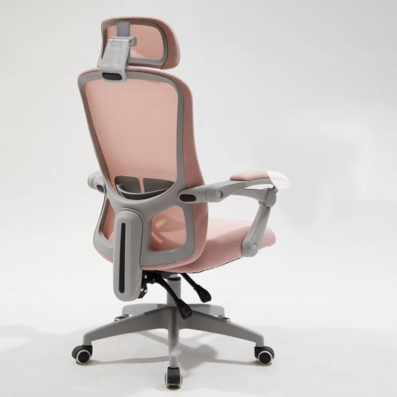 Modern Padded Arms Office Chair No Distressing Ergonomic Slide Chair Pink 1 Piece Without Footrest Clearhalo 'furn' 'furn_office_chair' 'Furniture' 'Office Chairs' 'Office Furniture' 'office_chair' 7496840