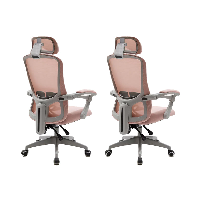 Modern Padded Arms Office Chair No Distressing Ergonomic Slide Chair Pink 2 Piece Set Without Footrest Clearhalo 'furn' 'furn_office_chair' 'Furniture' 'Office Chairs' 'Office Furniture' 'office_chair' 7496841