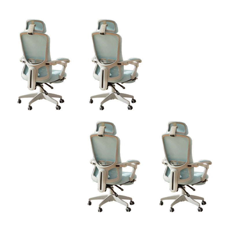 Modern Padded Arms Office Chair No Distressing Ergonomic Slide Chair Blue 4 Piece Set With Footrest Clearhalo 'furn' 'furn_office_chair' 'Furniture' 'Office Chairs' 'Office Furniture' 'office_chair' 7496847