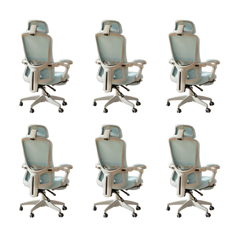 Modern Padded Arms Office Chair No Distressing Ergonomic Slide Chair Blue 6 Piece Set With Footrest Clearhalo 'furn' 'furn_office_chair' 'Furniture' 'Office Chairs' 'Office Furniture' 'office_chair' 7496848