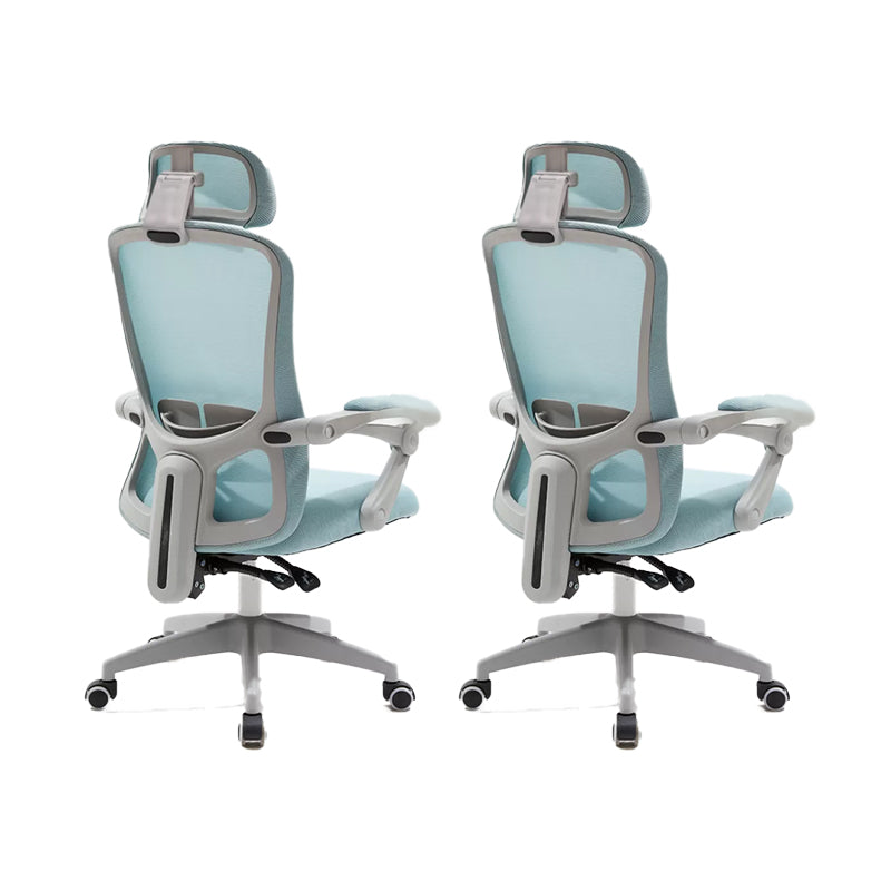 Modern Padded Arms Office Chair No Distressing Ergonomic Slide Chair Blue 2 Piece Set Without Footrest Clearhalo 'furn' 'furn_office_chair' 'Furniture' 'Office Chairs' 'Office Furniture' 'office_chair' 7496851