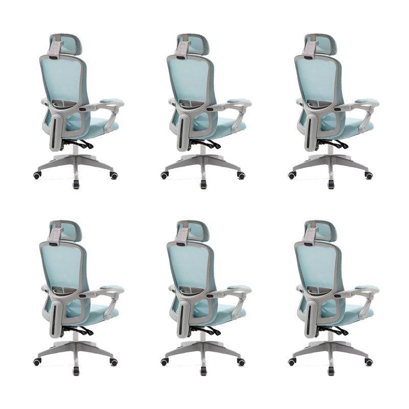 Modern Padded Arms Office Chair No Distressing Ergonomic Slide Chair Blue 6 Piece Set Without Footrest Clearhalo 'furn' 'furn_office_chair' 'Furniture' 'Office Chairs' 'Office Furniture' 'office_chair' 7496853