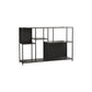 Modern Style Open Back Bookshelf Horizontal Metal Bookcase with Shelves