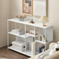 Modern Style Open Back Bookshelf Horizontal Metal Bookcase with Shelves