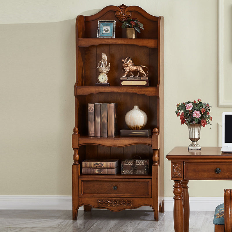 Contemporary Closed Back Bookshelf Vertical Solid Wood Bookcase 28"L x 17"W x 71"H Brown Clearhalo 'Bookcases' 'furn' 'furn_bookcases' 'Furniture' 'Office Furniture' 7497287