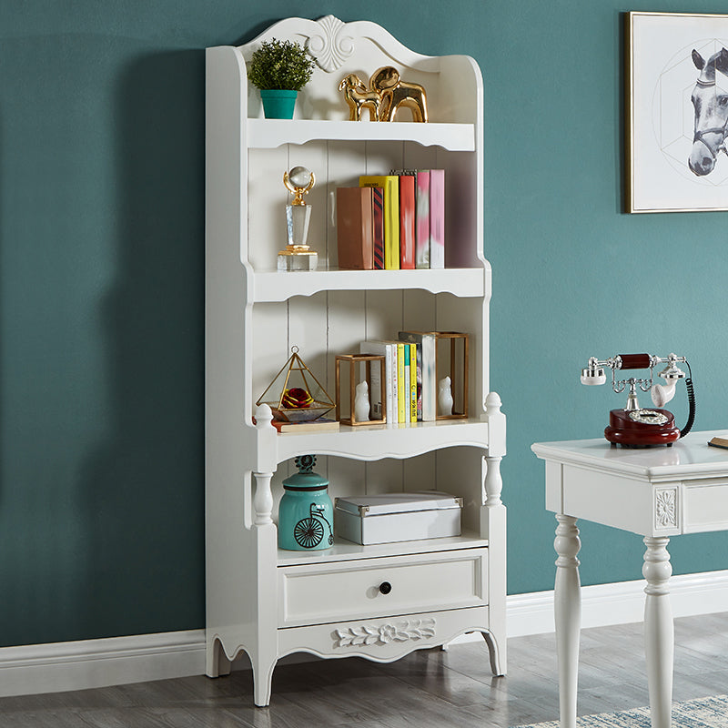 Contemporary Closed Back Bookshelf Vertical Solid Wood Bookcase 28"L x 17"W x 71"H White Clearhalo 'Bookcases' 'furn' 'furn_bookcases' 'Furniture' 'Office Furniture' 7497289