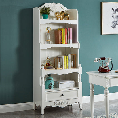 Contemporary Closed Back Bookshelf Vertical Solid Wood Bookcase 28"L x 17"W x 71"H White Clearhalo 'Bookcases' 'furn' 'furn_bookcases' 'Furniture' 'Office Furniture' 7497289