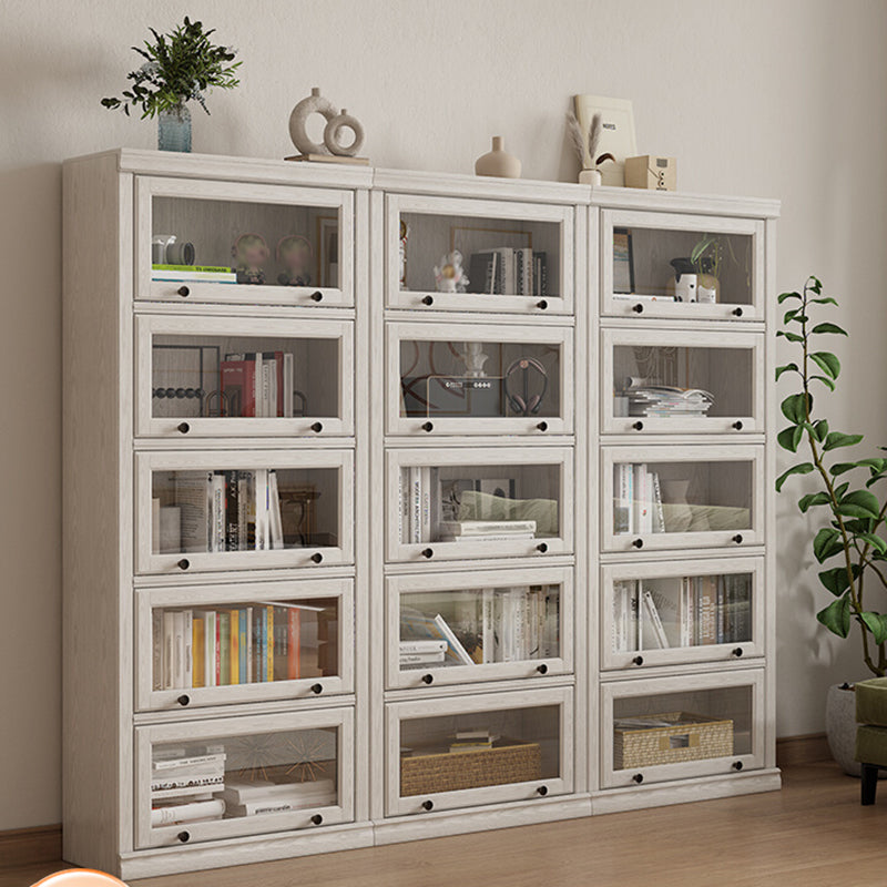 Modern Style Closed Back Bookshelf Standard Solid Wood Bookcase with Cabinets Clearhalo 'Bookcases' 'furn' 'furn_bookcases' 'Furniture' 'Office Furniture' 7497302