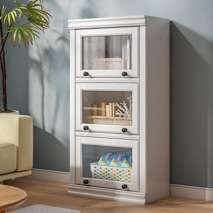 Modern Style Closed Back Bookshelf Standard Solid Wood Bookcase with Cabinets 23.6"L x 12.9"W x 47.2"H Clearhalo 'Bookcases' 'furn' 'furn_bookcases' 'Furniture' 'Office Furniture' 7497303