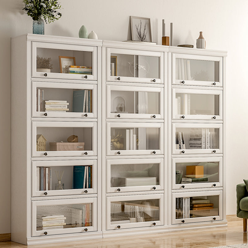 Modern Style Closed Back Bookshelf Standard Solid Wood Bookcase with Cabinets Clearhalo 'Bookcases' 'furn' 'furn_bookcases' 'Furniture' 'Office Furniture' 7497305