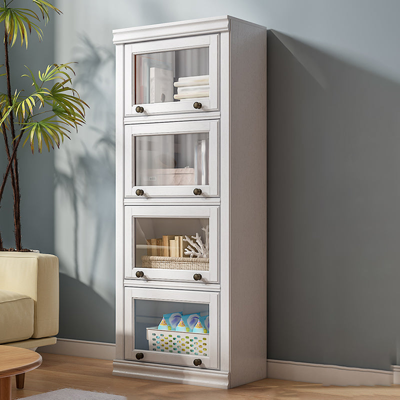 Modern Style Closed Back Bookshelf Standard Solid Wood Bookcase with Cabinets 23.6"L x 13"W x 61.3"H Clearhalo 'Bookcases' 'furn' 'furn_bookcases' 'Furniture' 'Office Furniture' 7497306