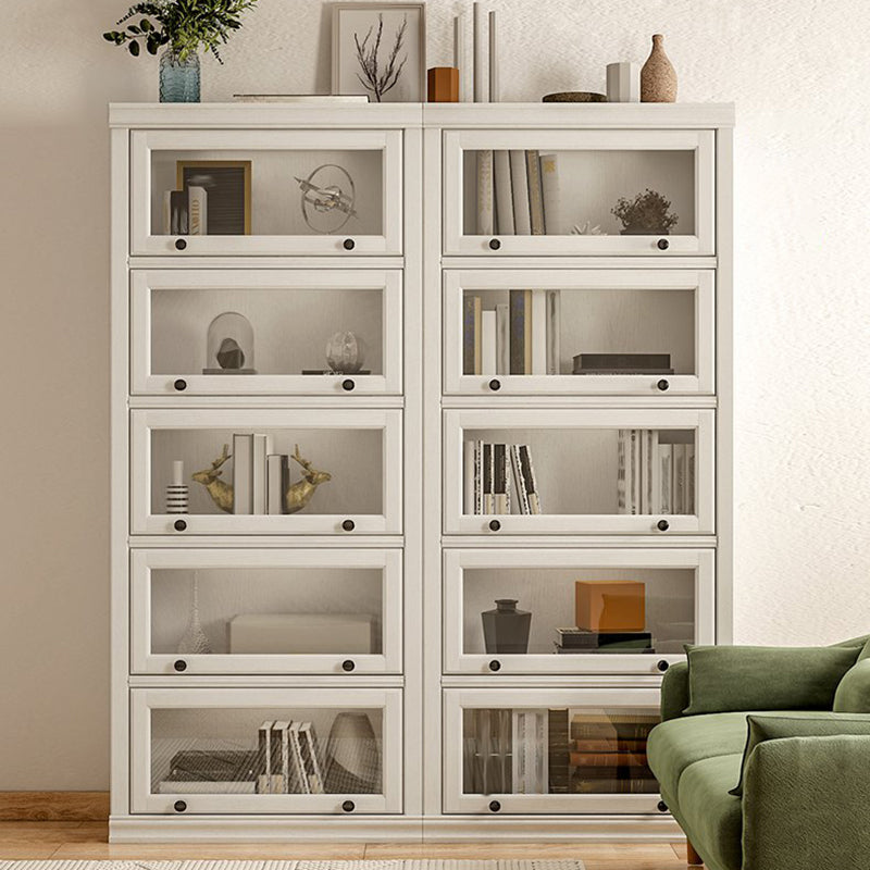 Modern Style Closed Back Bookshelf Standard Solid Wood Bookcase with Cabinets Clearhalo 'Bookcases' 'furn' 'furn_bookcases' 'Furniture' 'Office Furniture' 7497307