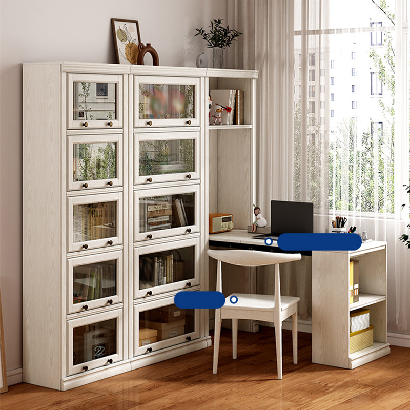 Modern Style Closed Back Bookshelf Standard Solid Wood Bookcase with Cabinets Clearhalo 'Bookcases' 'furn' 'furn_bookcases' 'Furniture' 'Office Furniture' 7497309