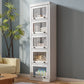 Modern Style Closed Back Bookshelf Standard Solid Wood Bookcase with Cabinets 24"L x 13"W x 76"H Clearhalo 'Bookcases' 'furn' 'furn_bookcases' 'Furniture' 'Office Furniture' 7497310
