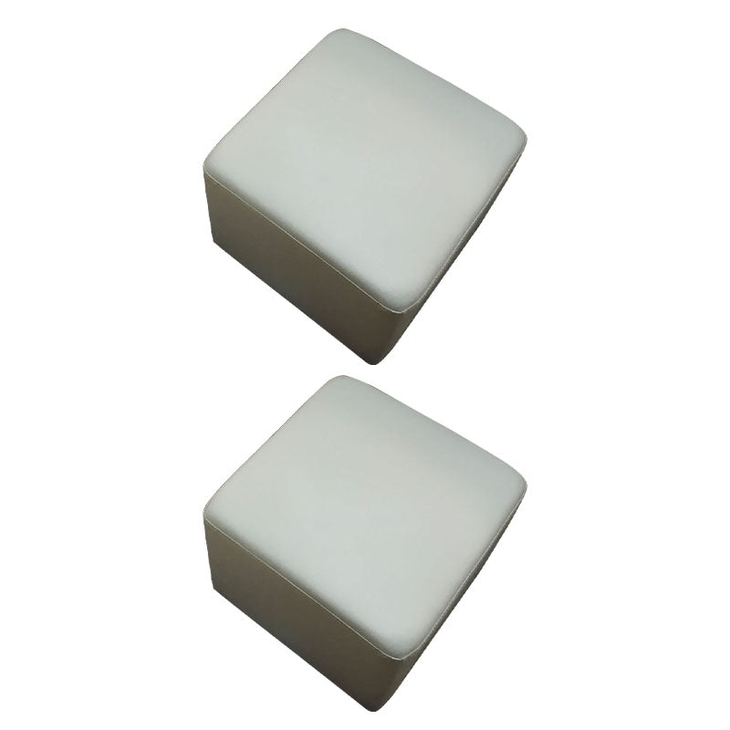 Modern Square Footstools Genuine Leather Foot Stool , 15.6 Inch Width Blue 2 Piece Set Clearhalo 'furn' 'furn_ottomans_poufs' 'Furniture' 'Living Room Furniture' 'Ottomans & Poufs' 'ottomans_poufs' 7497471